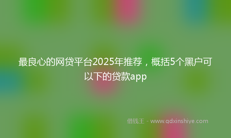 最良心的网贷平台2025年推荐，概括5个黑户可以下的贷款app
