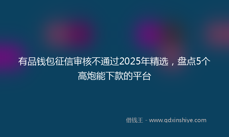 有品钱包征信审核不通过2025年精选，盘点5个高炮能下款的平台