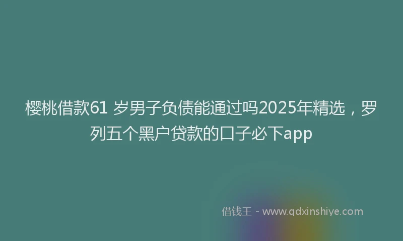 樱桃借款61 岁男子负债能通过吗2025年精选，罗列五个黑户贷款的口子必下app