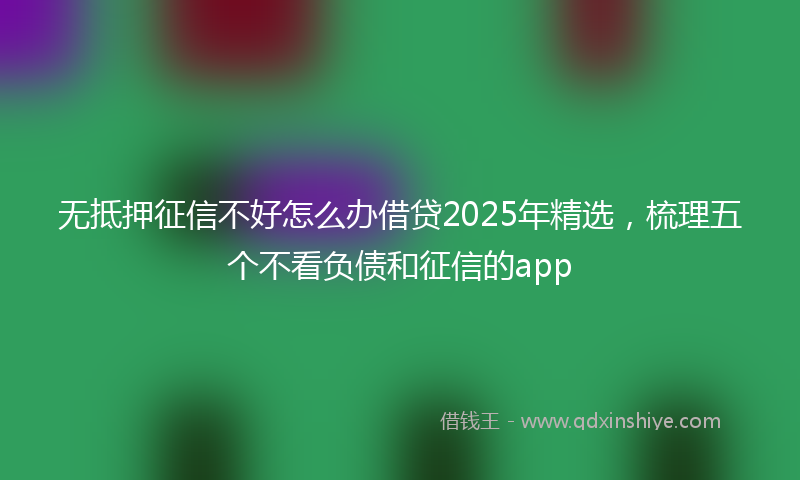 无抵押征信不好怎么办借贷2025年精选，梳理五个不看负债和征信的app