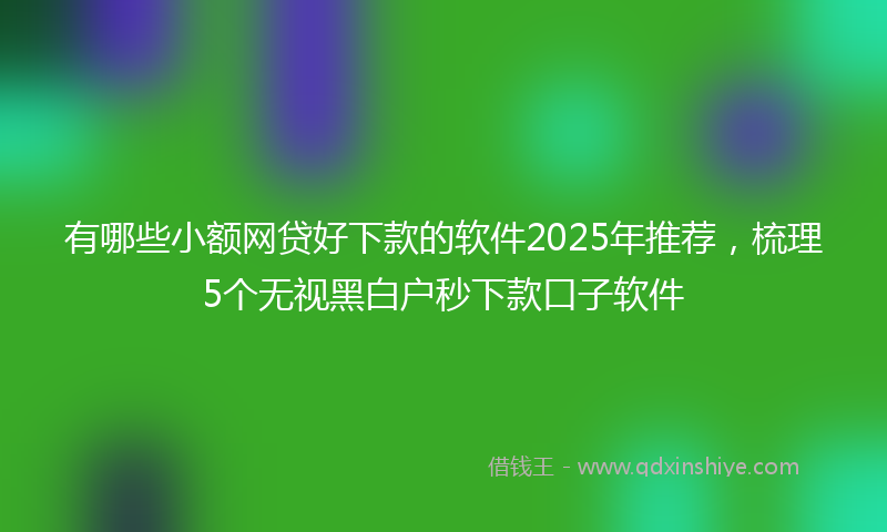 有哪些小额网贷好下款的软件2025年推荐，梳理5个无视黑白户秒下款口子软件