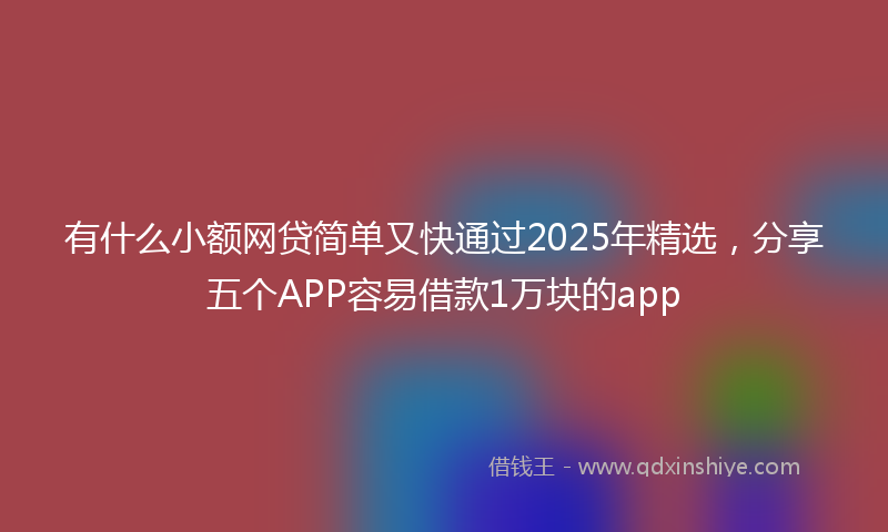 有什么小额网贷简单又快通过2025年精选，分享五个APP容易借款1万块的app