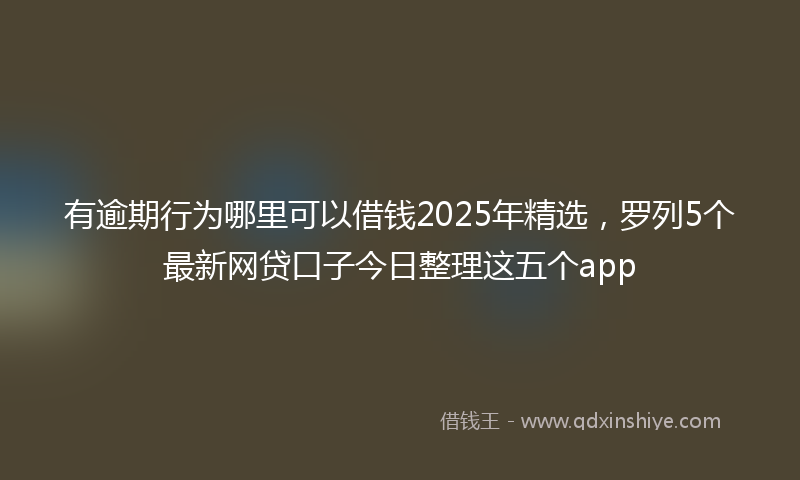 有逾期行为哪里可以借钱2025年精选，罗列5个最新网贷口子今日整理这五个app