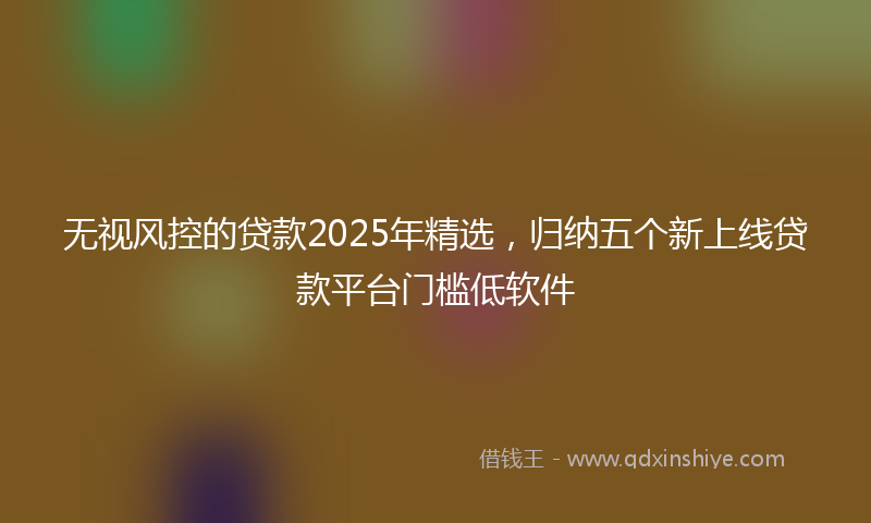 无视风控的贷款2025年精选，归纳五个新上线贷款平台门槛低软件