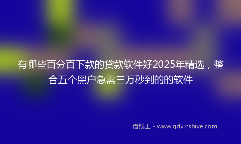 有哪些百分百下款的贷款软件好2025年精选，整合五个黑户急需三万秒到的的软件