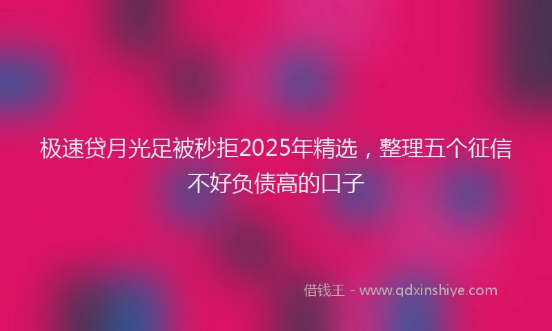 极速贷月光足被秒拒2025年精选，整理五个征信不好负债高的口子
