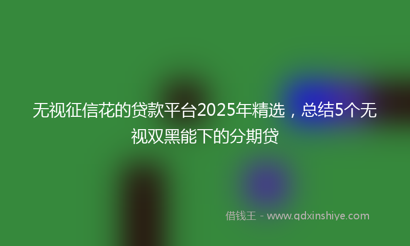 无视征信花的贷款平台2025年精选，总结5个无视双黑能下的分期贷