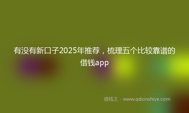 有没有新口子2025年推荐，梳理五个比较靠谱的借钱app