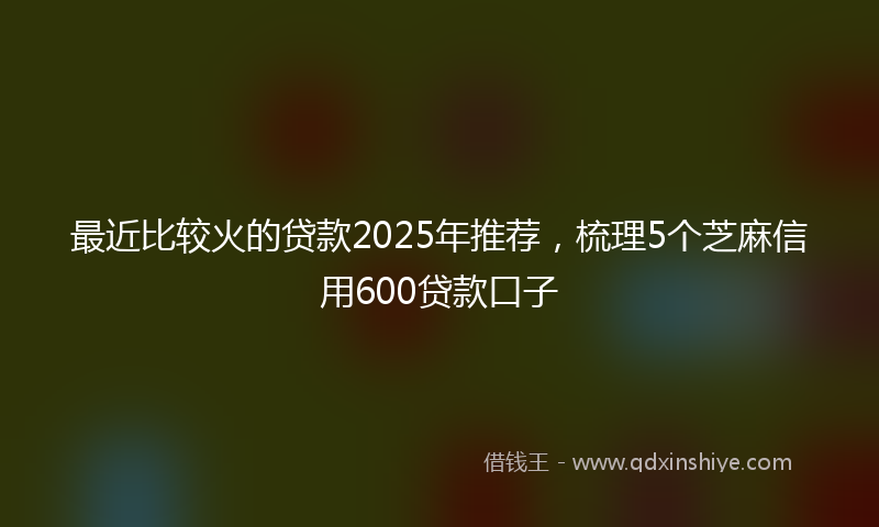 最近比较火的贷款2025年推荐，梳理5个芝麻信用600贷款口子