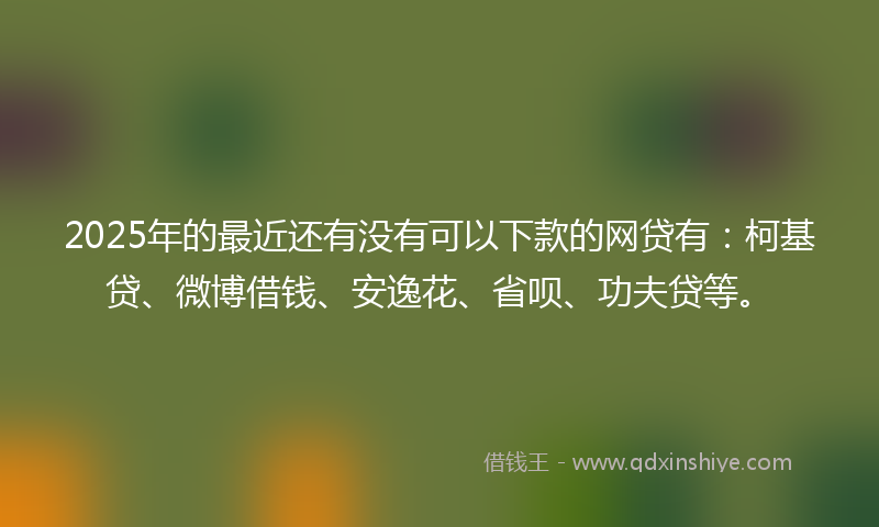 2025年的最近还有没有可以下款的网贷有：柯基贷、微博借钱、安逸花、省呗、功夫贷等。