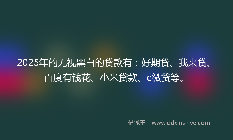 2025年的无视黑白的贷款有：好期贷、我来贷、百度有钱花、小米贷款、e微贷等。