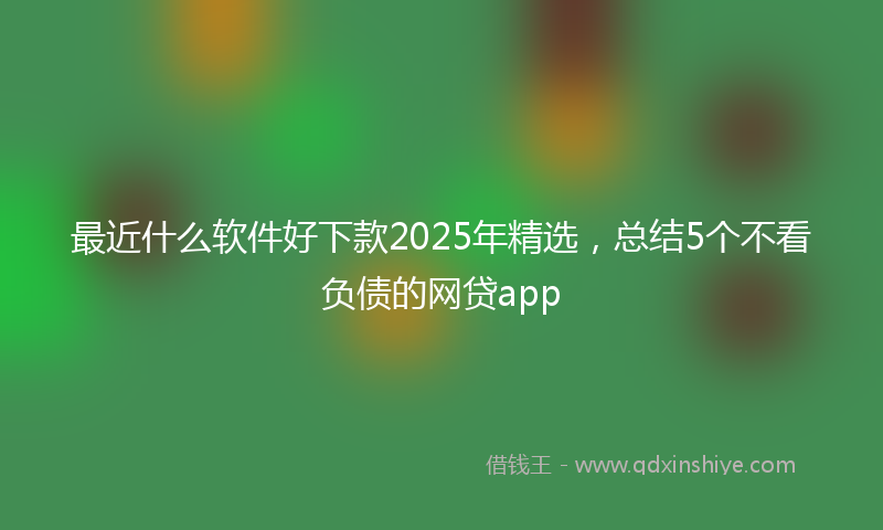 最近什么软件好下款2025年精选，总结5个不看负债的网贷app