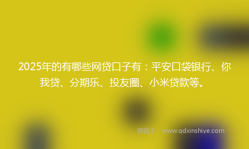 2025年的有哪些网贷口子有：平安口袋银行、你我贷、分期乐、投友圈、小米贷款等。