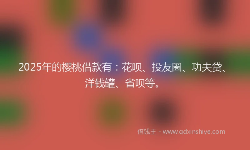2025年的樱桃借款有：花呗、投友圈、功夫贷、洋钱罐、省呗等。