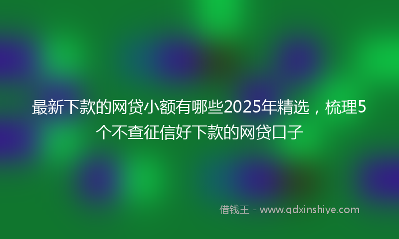 最新下款的网贷小额有哪些2025年精选，梳理5个不查征信好下款的网贷口子