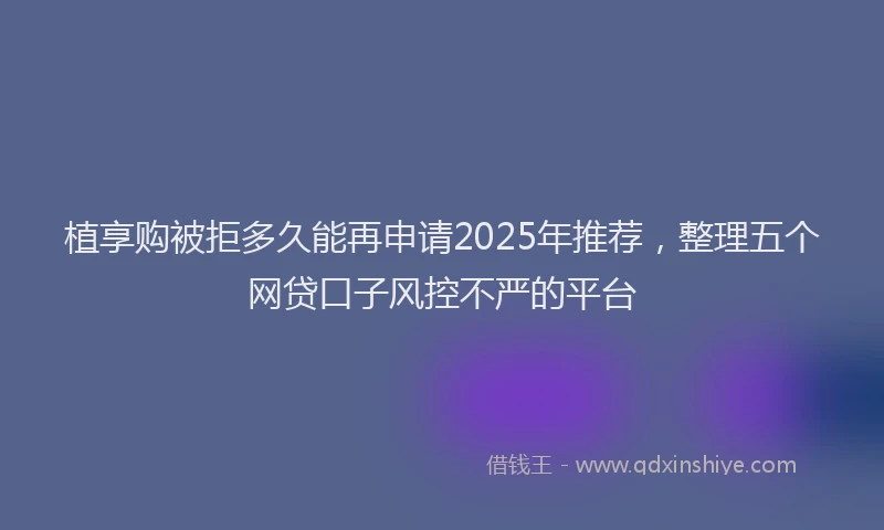 植享购被拒多久能再申请2025年推荐，整理五个网贷口子风控不严的平台