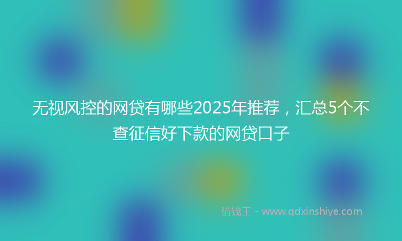 无视风控的网贷有哪些2025年推荐，汇总5个不查征信好下款的网贷口子