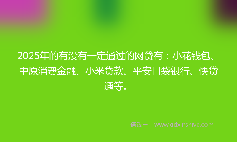 2025年的有没有一定通过的网贷有：小花钱包、中原消费金融、小米贷款、平安口袋银行、快贷通等。