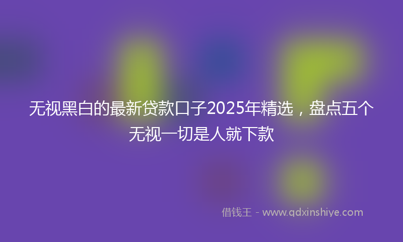 无视黑白的最新贷款口子2025年精选，盘点五个无视一切是人就下款