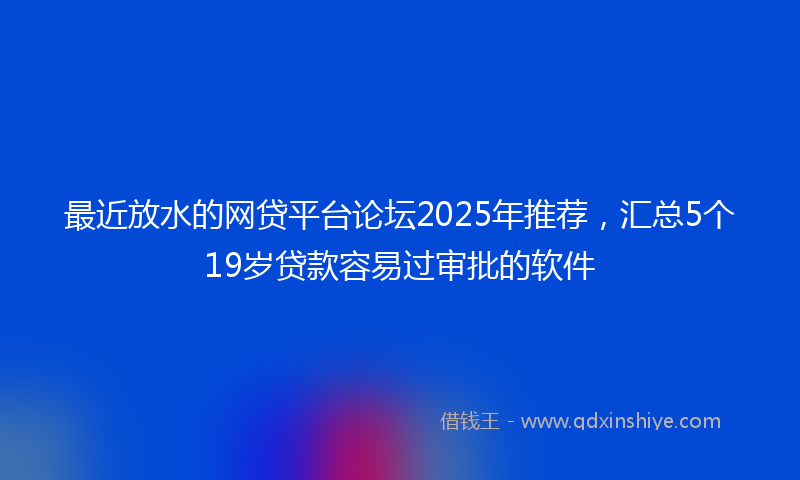 最近放水的网贷平台论坛2025年推荐，汇总5个19岁贷款容易过审批的软件