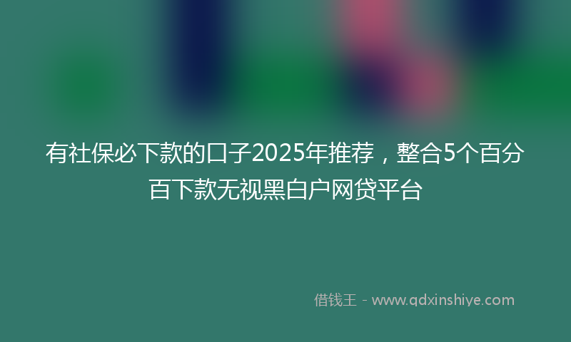 有社保必下款的口子2025年推荐，整合5个百分百下款无视黑白户网贷平台