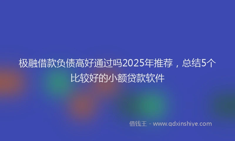 极融借款负债高好通过吗2025年推荐，总结5个比较好的小额贷款软件