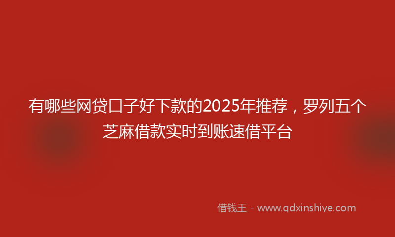 有哪些网贷口子好下款的2025年推荐，罗列五个芝麻借款实时到账速借平台