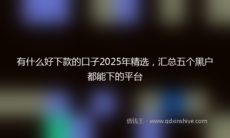 有什么好下款的口子2025年精选，汇总五个黑户都能下的平台