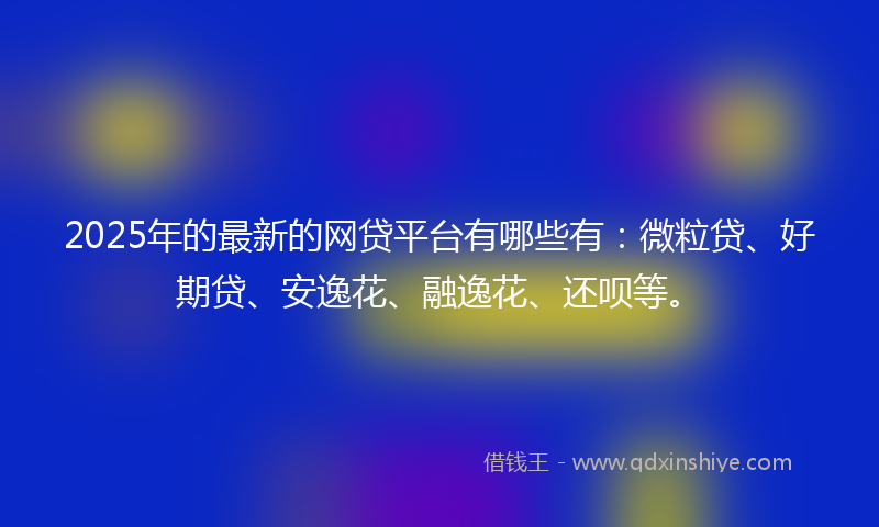 2025年的最新的网贷平台有哪些有：微粒贷、好期贷、安逸花、融逸花、还呗等。