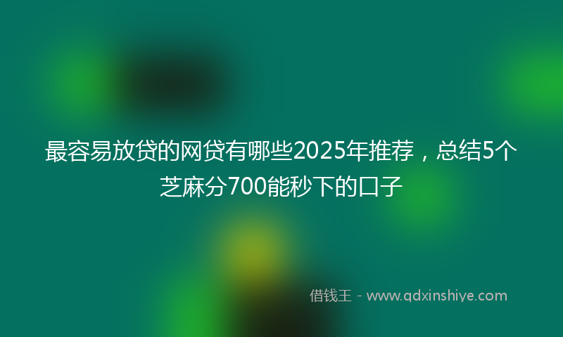 最容易放贷的网贷有哪些2025年推荐，总结5个芝麻分700能秒下的口子