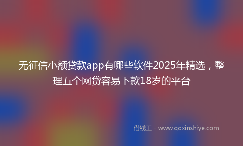 无征信小额贷款app有哪些软件2025年精选，整理五个网贷容易下款18岁的平台