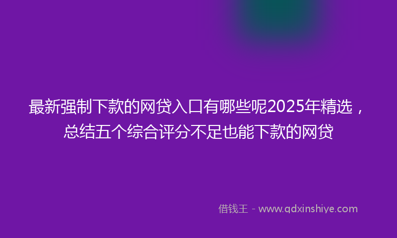 最新强制下款的网贷入口有哪些呢2025年精选，总结五个综合评分不足也能下款的网贷