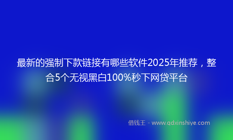 最新的强制下款链接有哪些软件2025年推荐，整合5个无视黑白100%秒下网贷平台