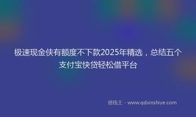 极速现金侠有额度不下款2025年精选，总结五个支付宝快贷轻松借平台