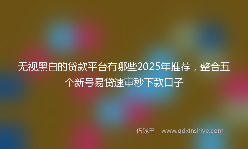 无视黑白的贷款平台有哪些2025年推荐，整合五个新号易贷速审秒下款口子