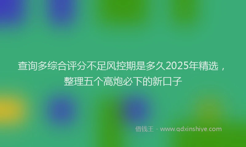查询多综合评分不足风控期是多久2025年精选，整理五个高炮必下的新口子