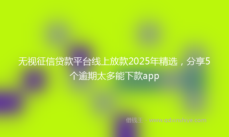 无视征信贷款平台线上放款2025年精选，分享5个逾期太多能下款app