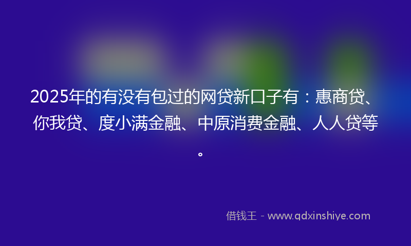 2025年的有没有包过的网贷新口子有：惠商贷、你我贷、度小满金融、中原消费金融、人人贷等。