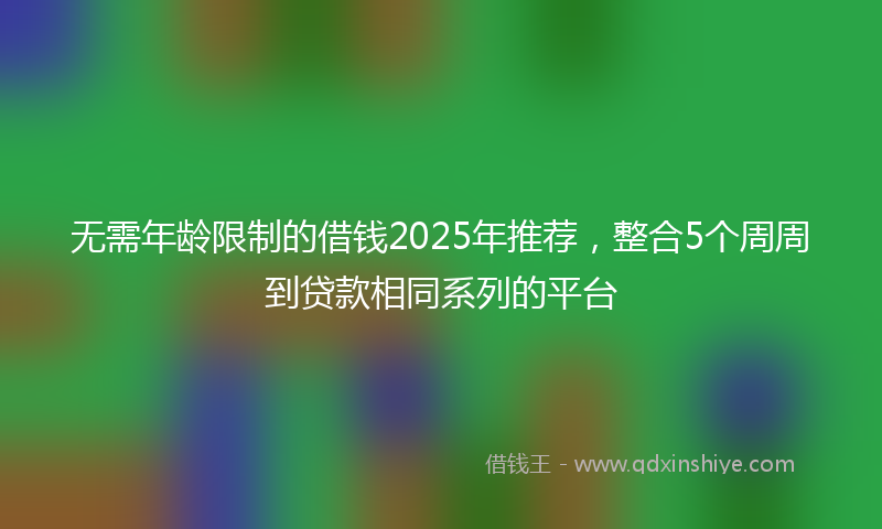无需年龄限制的借钱2025年推荐，整合5个周周到贷款相同系列的平台