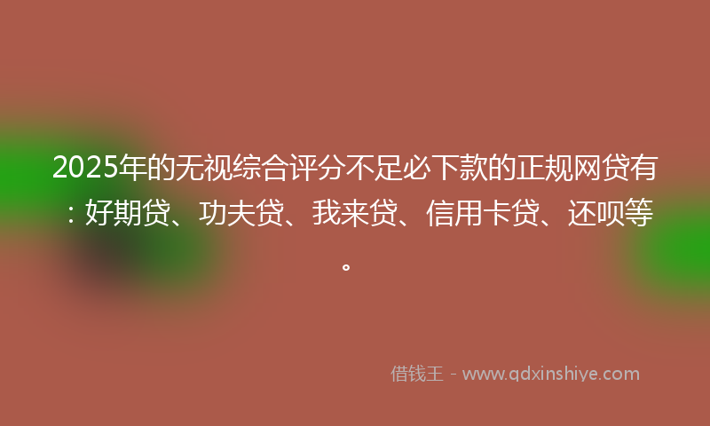 2025年的无视综合评分不足必下款的正规网贷有：好期贷、功夫贷、我来贷、信用卡贷、还呗等。