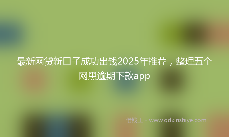 最新网贷新口子成功出钱2025年推荐，整理五个网黑逾期下款app