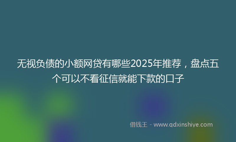 无视负债的小额网贷有哪些2025年推荐，盘点五个可以不看征信就能下款的口子