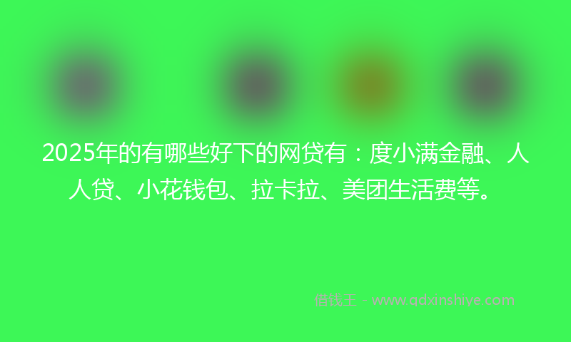 2025年的有哪些好下的网贷有：度小满金融、人人贷、小花钱包、拉卡拉、美团生活费等。