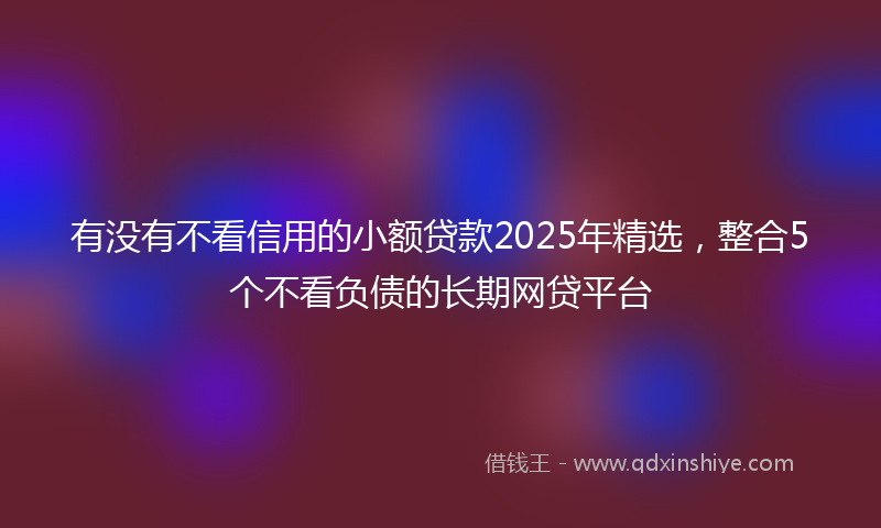 有没有不看信用的小额贷款2025年精选，整合5个不看负债的长期网贷平台