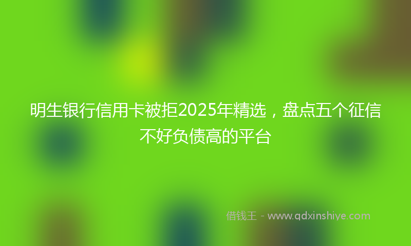 明生银行信用卡被拒2025年精选，盘点五个征信不好负债高的平台