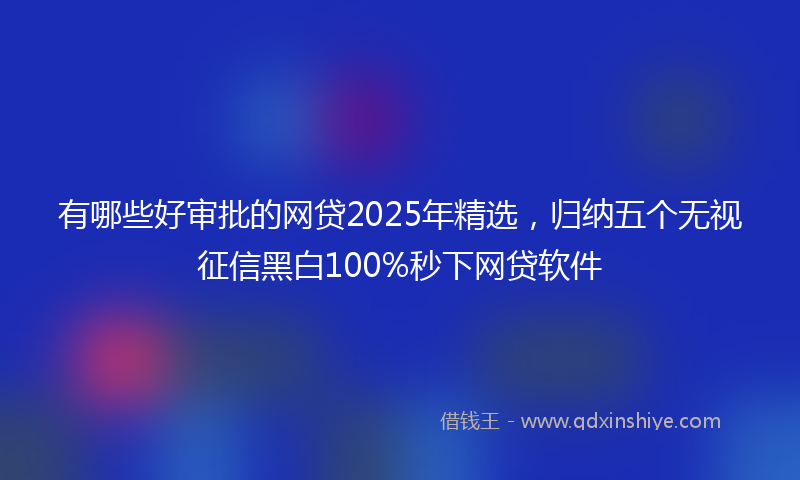 有哪些好审批的网贷2025年精选，归纳五个无视征信黑白100%秒下网贷软件