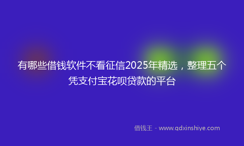 有哪些借钱软件不看征信2025年精选，整理五个凭支付宝花呗贷款的平台
