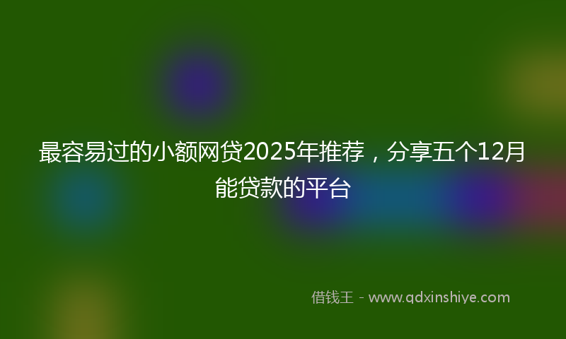 最容易过的小额网贷2025年推荐，分享五个12月能贷款的平台
