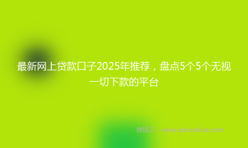 最新网上贷款口子2025年推荐，盘点5个5个无视一切下款的平台