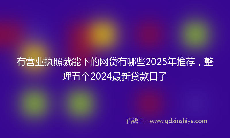 有营业执照就能下的网贷有哪些2025年推荐，整理五个2024最新贷款口子